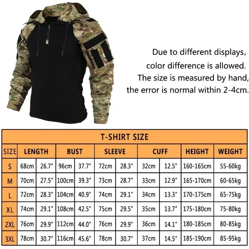 Hunting Outdoor Clothing - Chemises tactiques, t-shirt de combat camouflage,